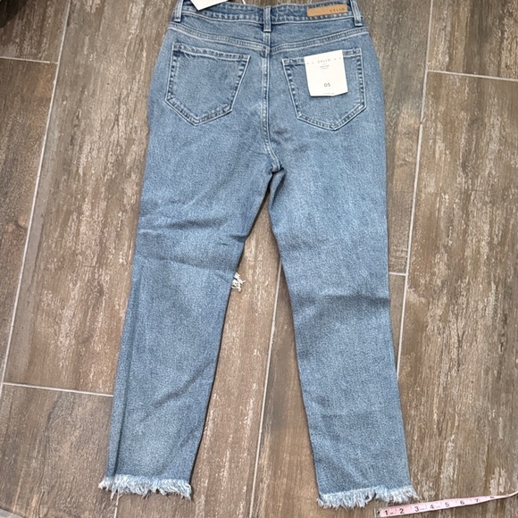 Cello Medium Blue Distressed High Rise straight Jeans - Picture 8 of 10